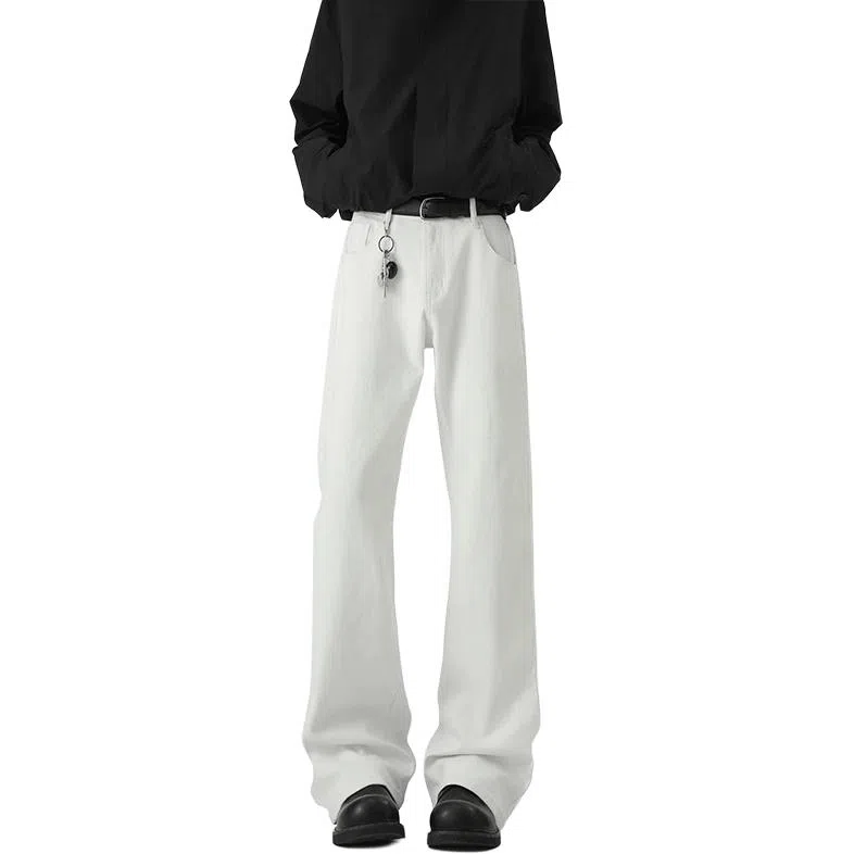 布客行 美式复古水洗做旧高街潮流微喇中腰显高显瘦牛仔裤 男女同款