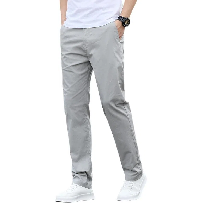 顶峰保罗 纯色薄款冰丝直筒商务长裤无性别主义高级感亲肤舒适百搭休闲裤 男女同款