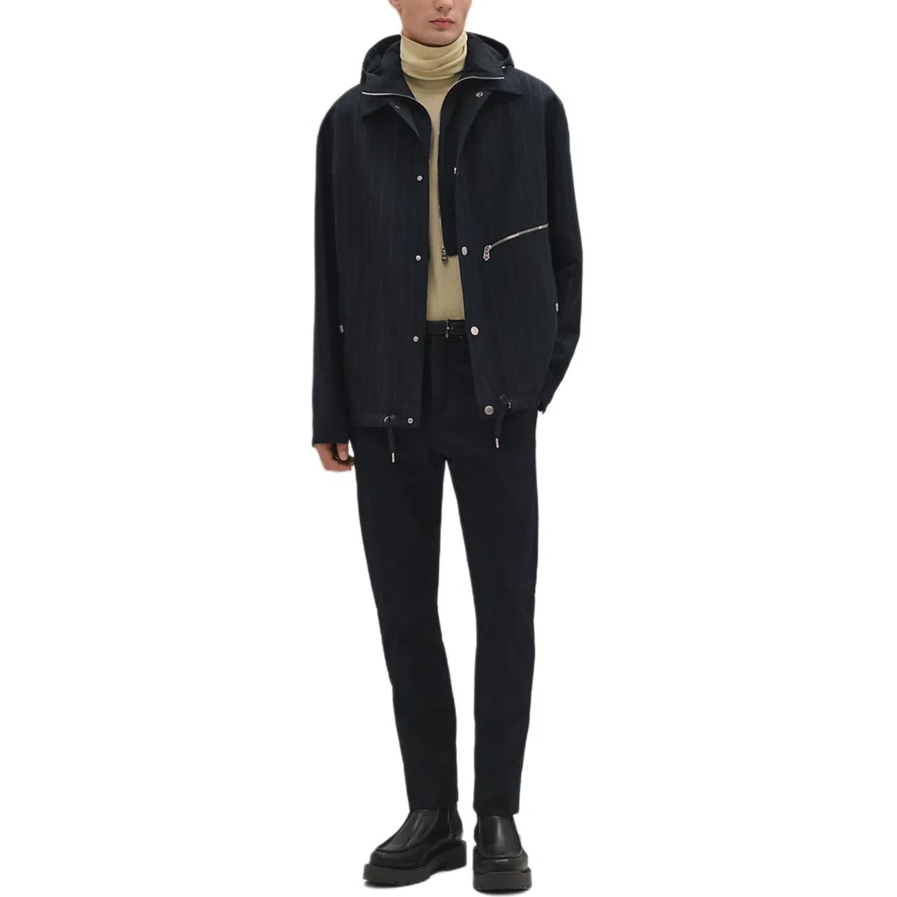 HERMES FW25 Detachable Hood Coat
