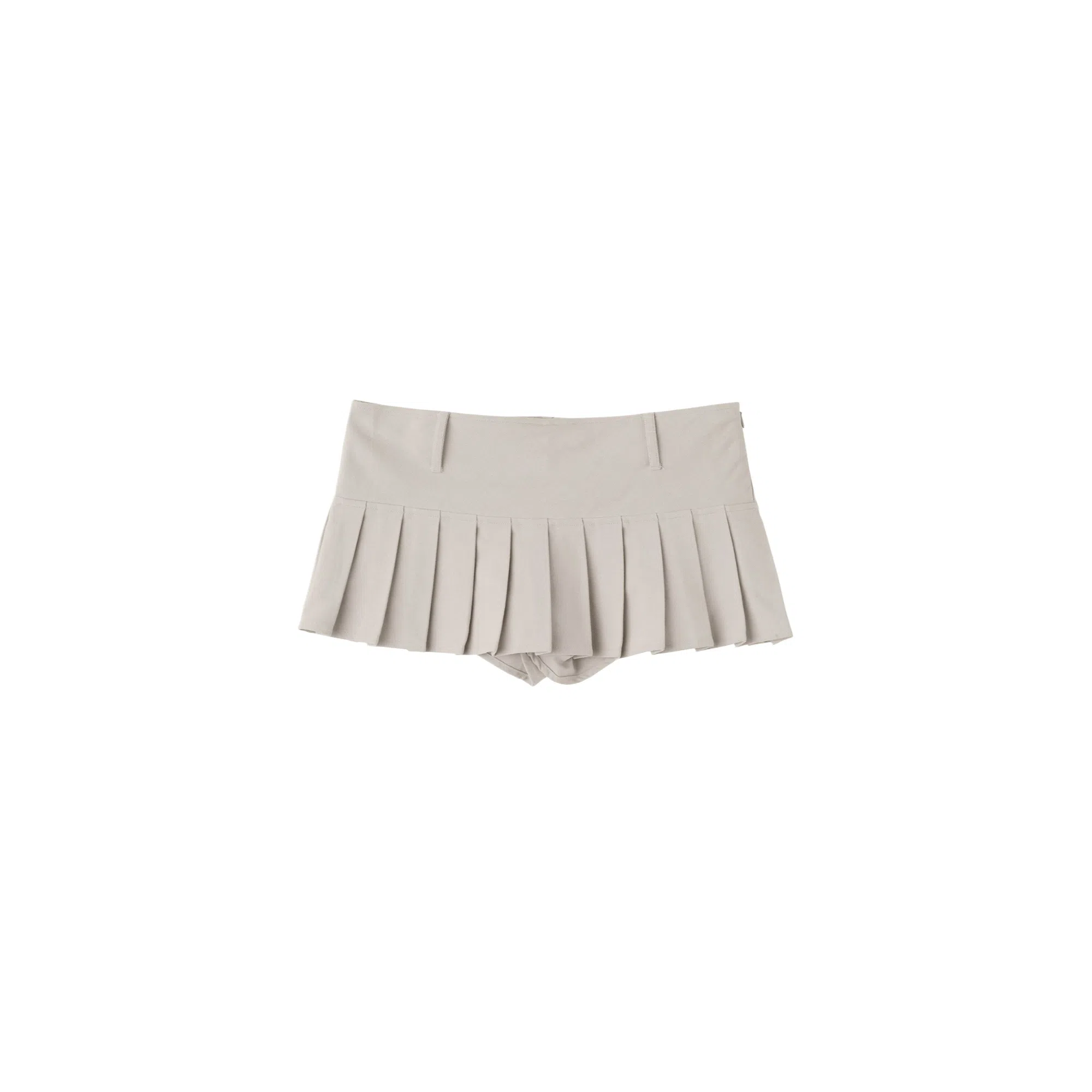 SCULPTOR Cotton Pleats Micro Skort Ice Gray