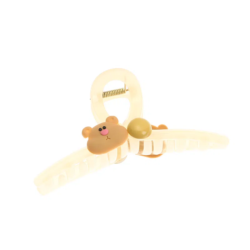 如花梦 氛围感 甜美可爱嘟嘟熊夏季百搭盘发发抓 亚克力 发夹 女款