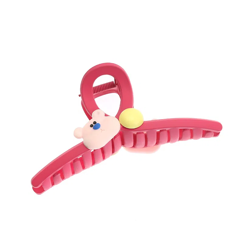 如花梦 氛围感 甜美可爱嘟嘟熊夏季百搭盘发发抓 亚克力 发夹 女款