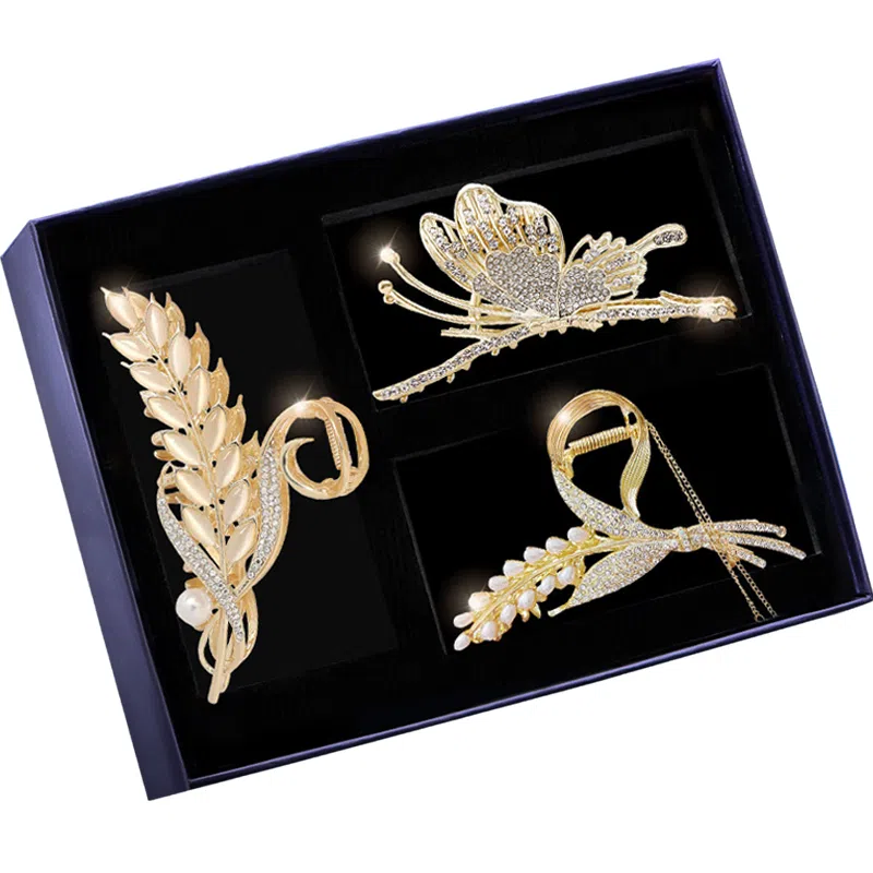 建禄 轻奢麦穗蝴蝶抓夹发饰鲨鱼日常轻奢通勤简约百搭精致高级感优雅气质#好运 合金 发夹 女款