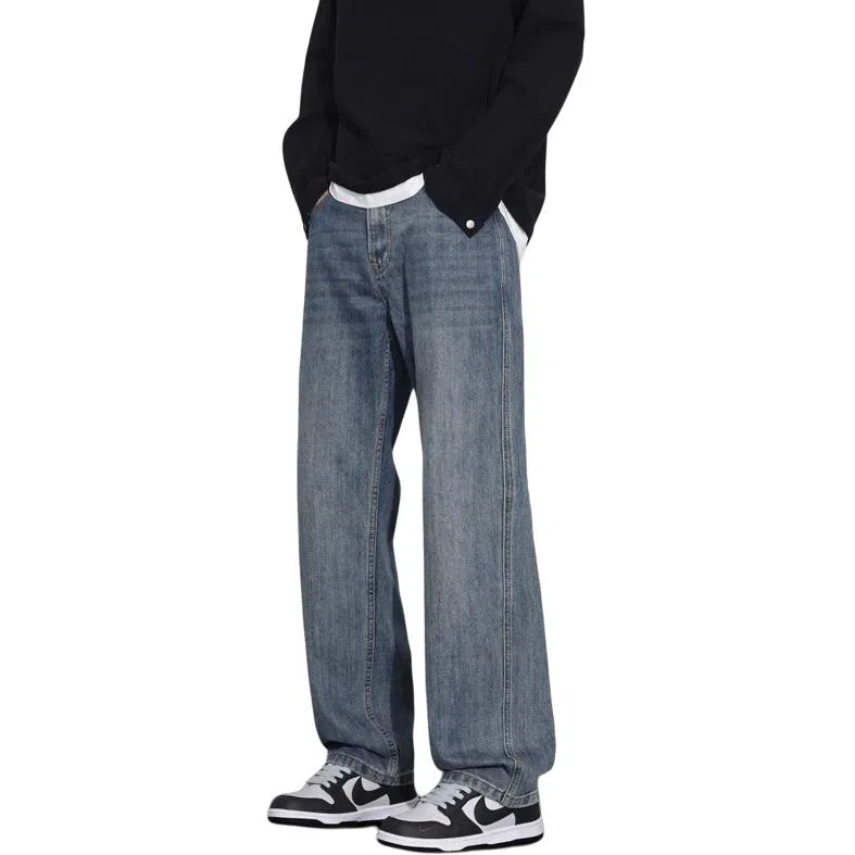 Bingsheng Slim Loose Straight Wide-leg Jeans