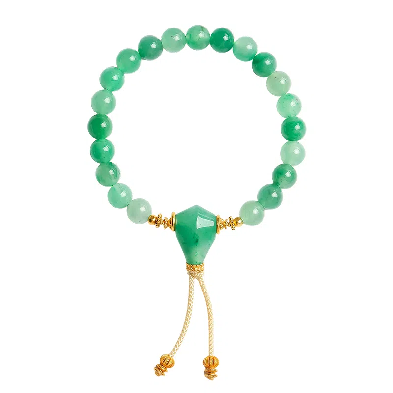 印象眸 新中式小众设计精致高级感气质简约腕间绕翠色圆珠单圈转运珠 礼盒包装#好运 非洲翠 手串 男女同款情侣款