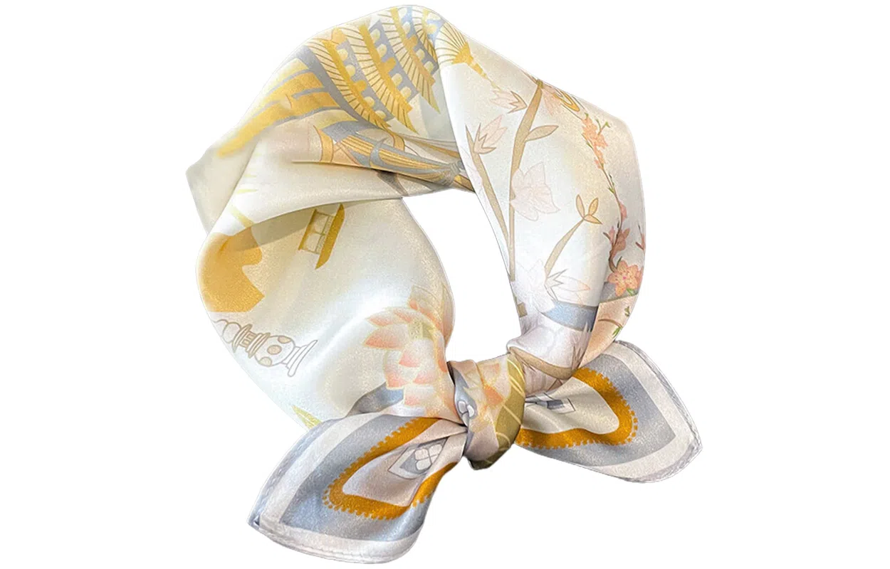 优幽兰 百搭小众设计感中国风真丝小方巾高级感轻奢风气质小领巾减龄优雅春秋夏护颈薄 丝巾 女款