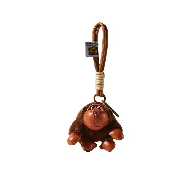 丹琴 丑萌大猩猩 创意小众玩偶公仔书包背包挂饰个性 皮质 挂件 男女同款情侣款