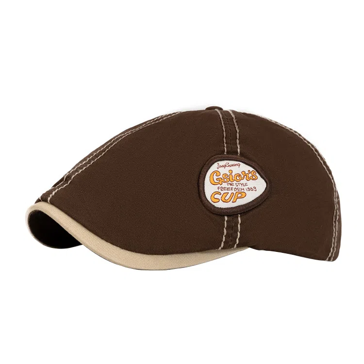 雅鹿优选 美式复古小众设计大头围前进帽休闲出行百搭文艺潮流 棉 贝雷帽 男女同款情侣款