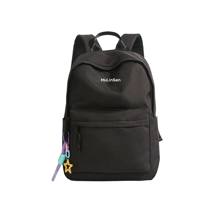 木林森 时尚简约纯色大容量初高中大学生上课通勤时尚潮流出差短途旅行休闲电脑背包 尼龙 双肩包 常规 男女同款情侣款 多色