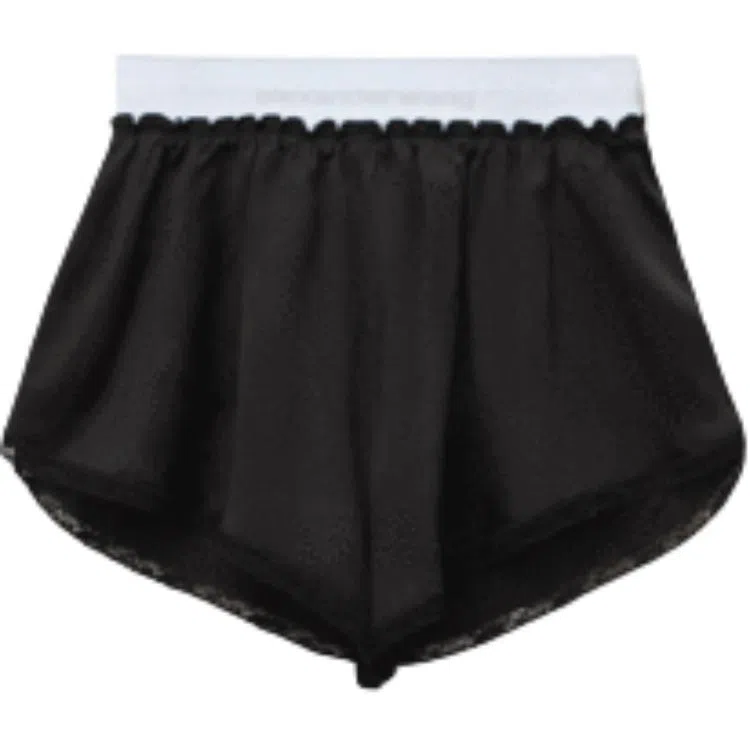 Alexander Wang SS22 Logo High-Waisted Shorts Black