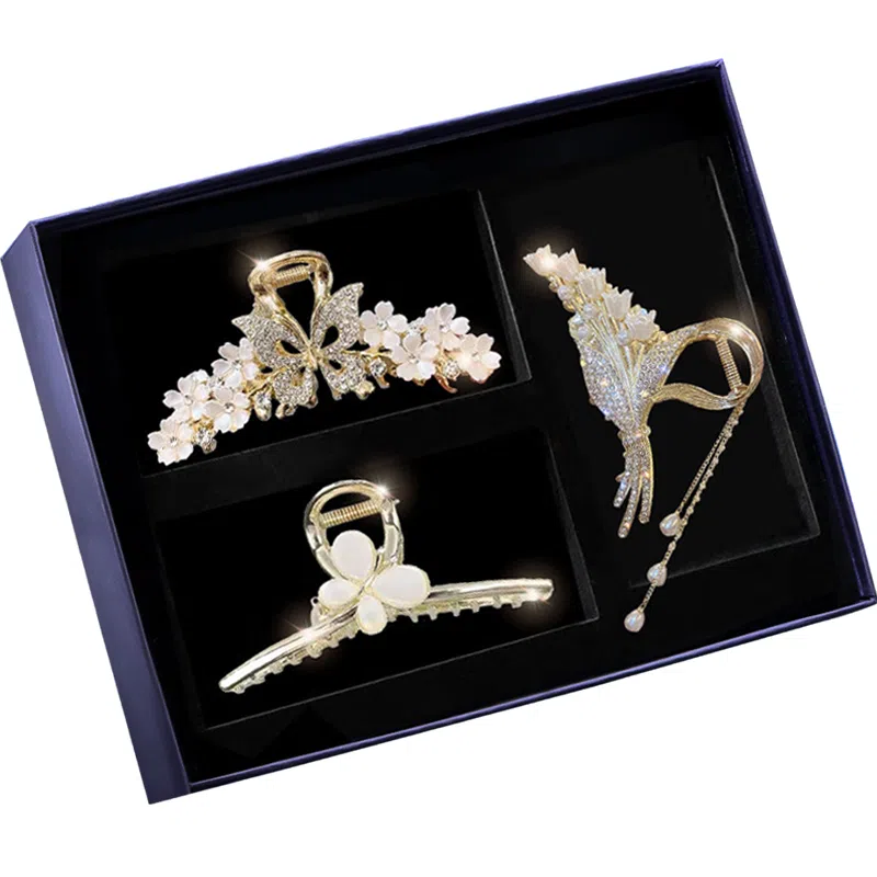 建禄 如遇春风麦穗花朵抓夹发饰鲨鱼日常轻奢通勤简约百搭精致高级感优雅气质 合金 发夹 女款