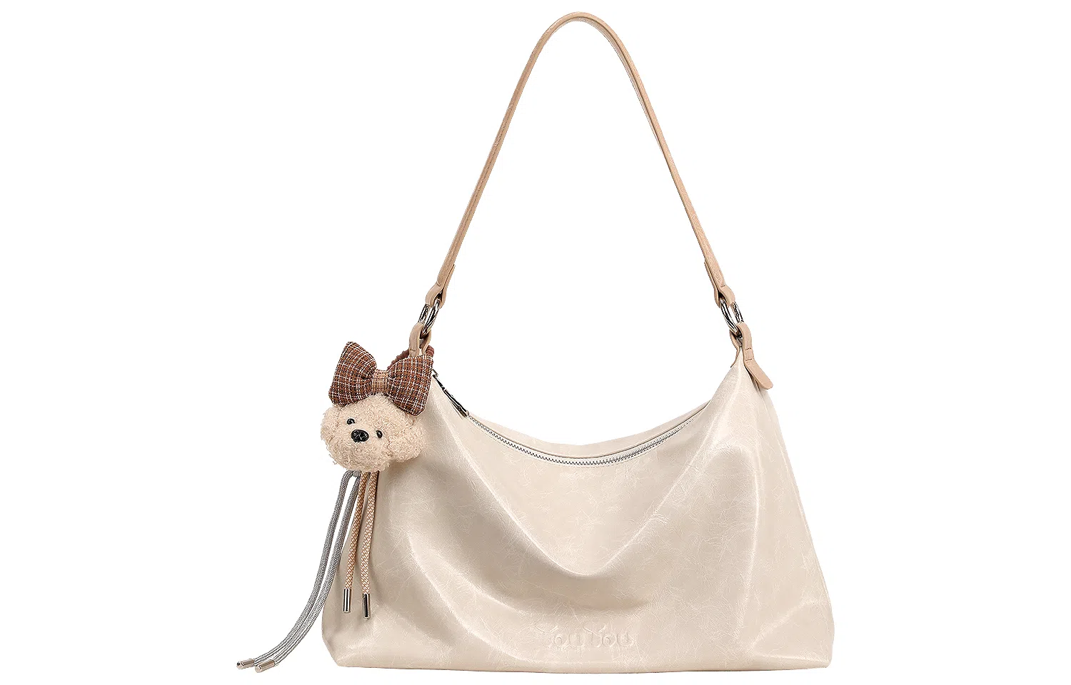 TOUTOU Retro Dog Pendant Shoulder Bag Chocolate Cream
