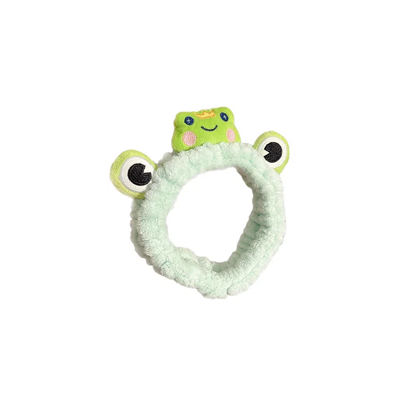 水中玉 可爱小青蛙束发捆卡通搞怪毛绒洗脸专用发卡头箍发饰 布艺 发带 女款