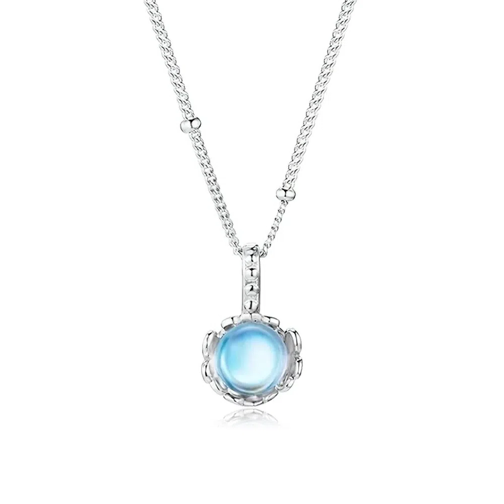 【S925纯银 招财招桃花】 七七银饰 白月光 梦幻甜美氛围感 精致小众设计感在逃公主精致浪漫简约温柔气质百搭#好运 琉璃 项链 女款