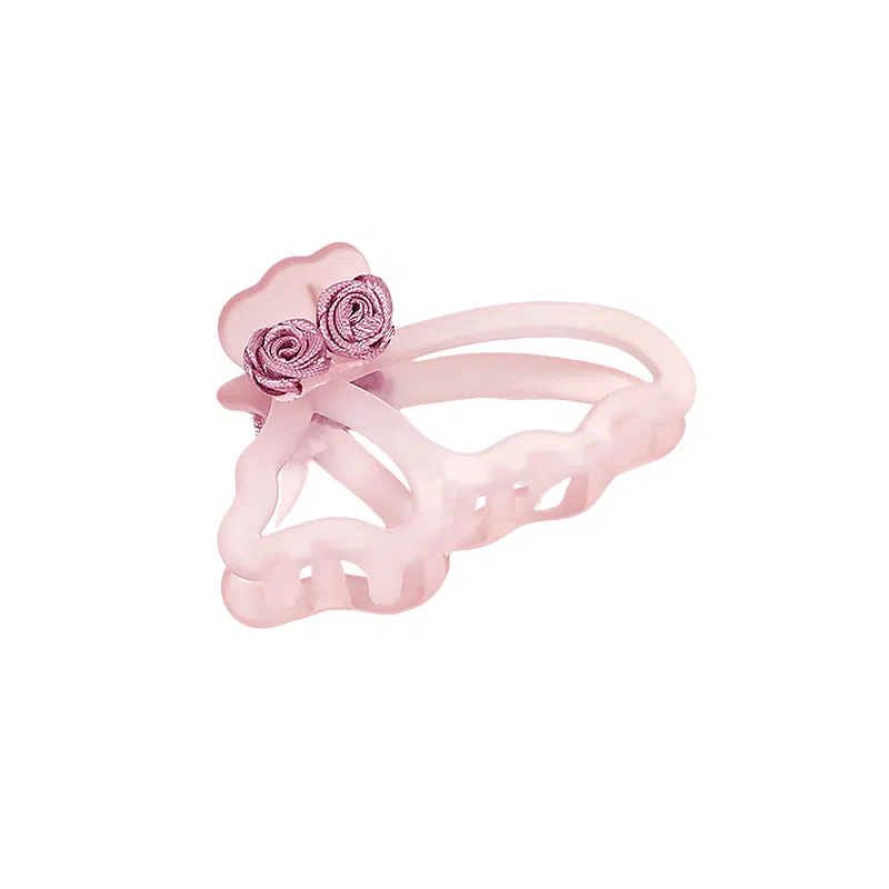 蒙妮 清冷风玫瑰花朵镂空鲨鱼夹 亚克力 发夹 女款
