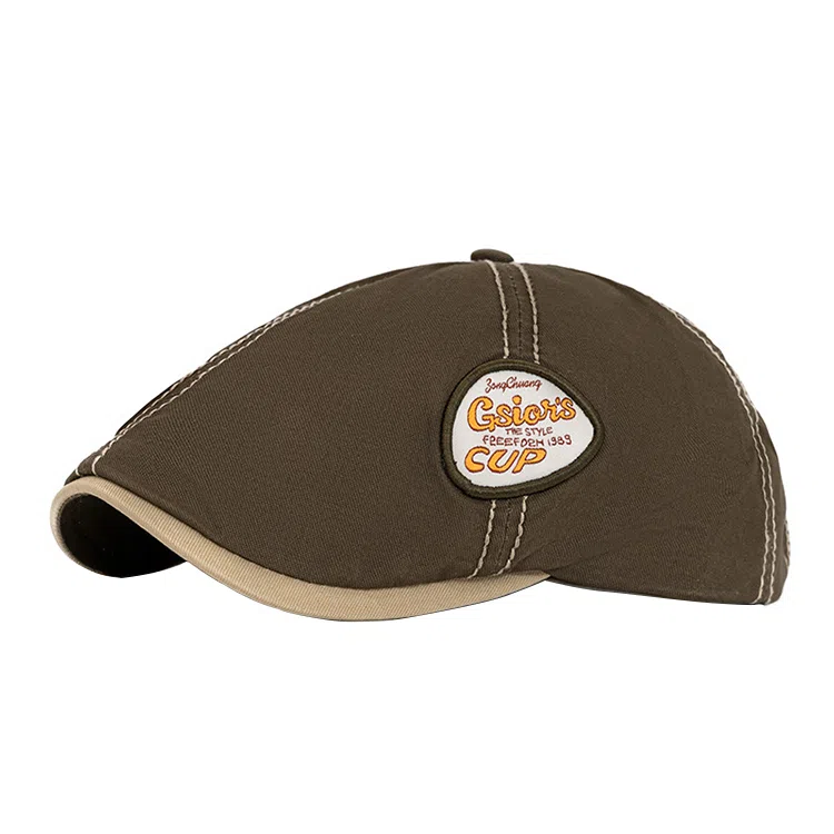 雅鹿优选 美式复古小众设计大头围前进帽休闲出行百搭文艺潮流 棉 贝雷帽 男女同款情侣款