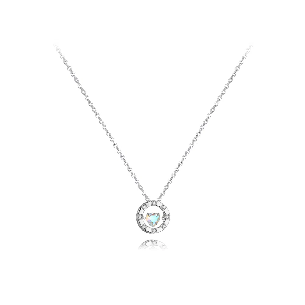 【纯银999】 六桂福珠宝 爱心 小众设计经典百搭学常高级感简约精致轻奢转运约会通勤温柔气质可调节 足银 项链 女款