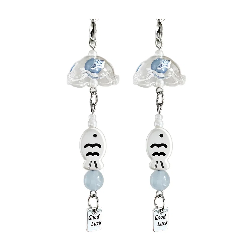 饰伴 游灵小鱼挂饰幸运小鱼 日常百搭 书包钥匙 小众设计日常百搭 合金 挂件 男女同款情侣款