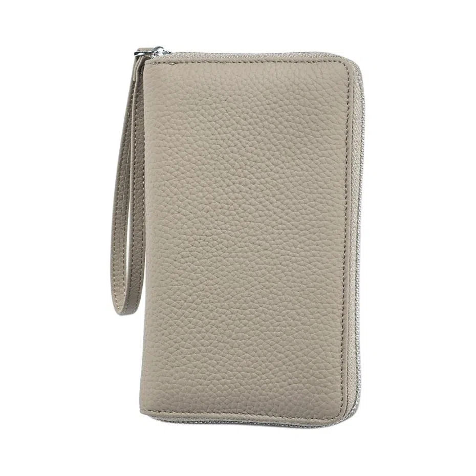 掐尖 多功能长款纯色高级通勤 头层牛皮 护照包 常规 男女同款情侣款 多色