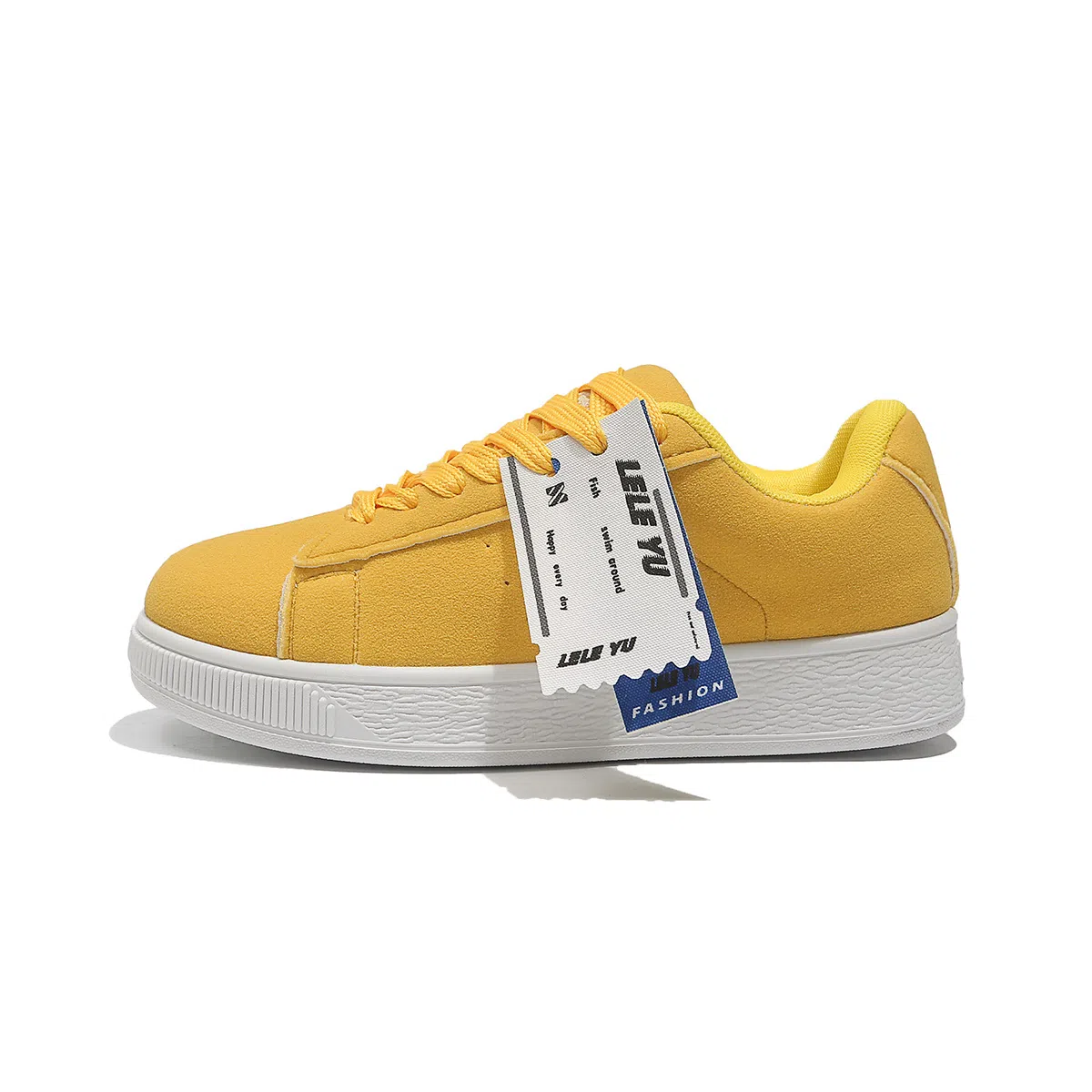 乐乐鱼 时尚复古潮流舒适 低帮 板鞋 女款 黄色