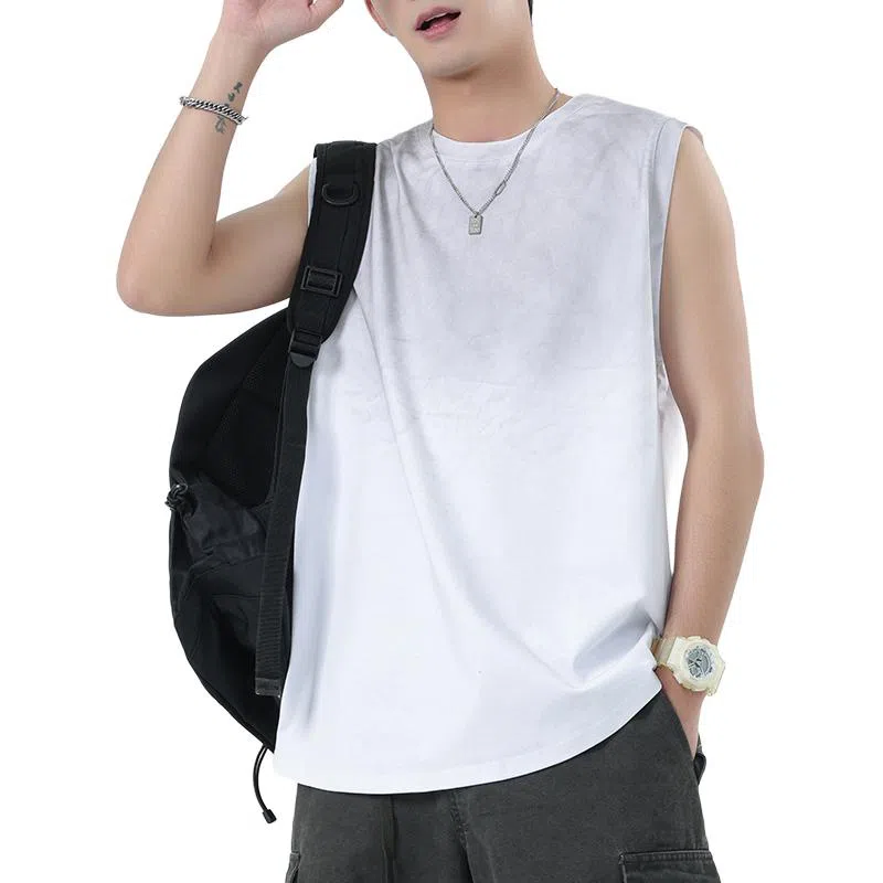 金盾 上衣服饰潮流圆领宽松无袖背心 男款