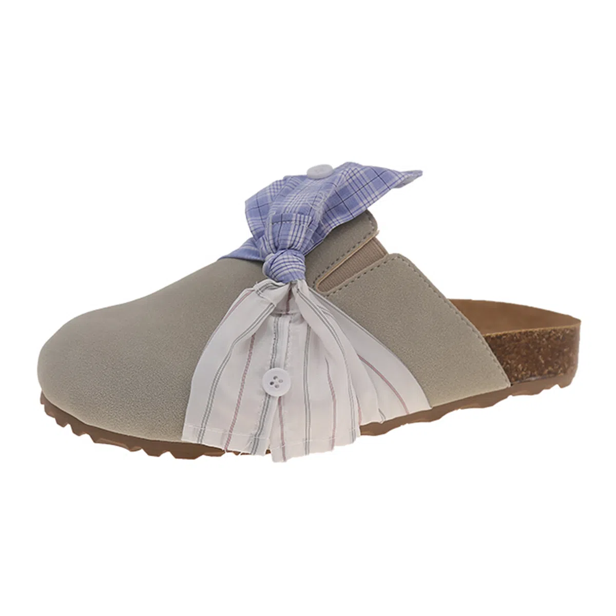 乐乐鱼 大蝴蝶结一脚蹬浅口凉拖 防磨防滑包头拖鞋 女