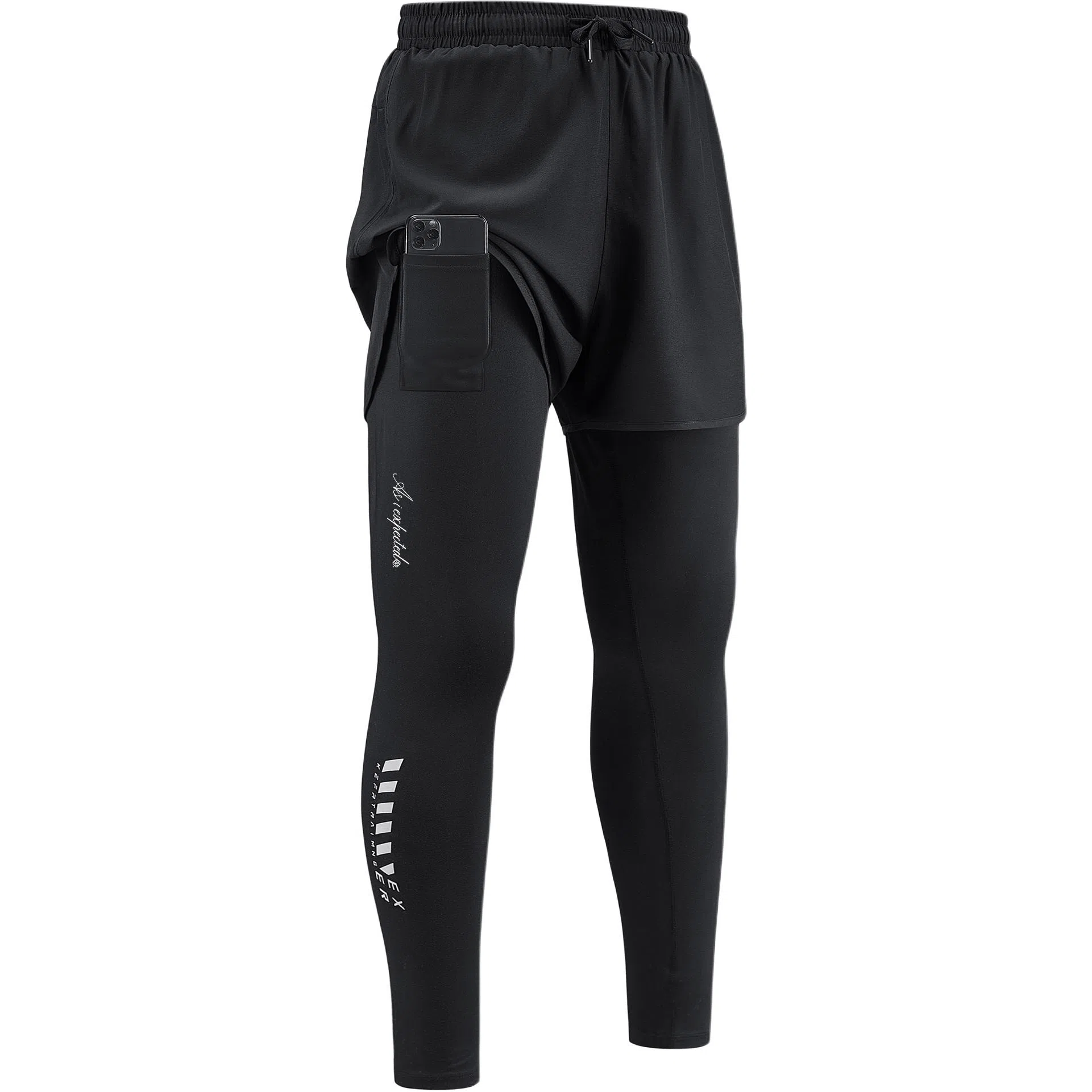 王者荣耀 明世隐款假两件内袋跑步运动健身美式高街潮流时尚通勤舒适日常百搭宽松排汗吸汗透气中腰系带休闲裤 男女同款