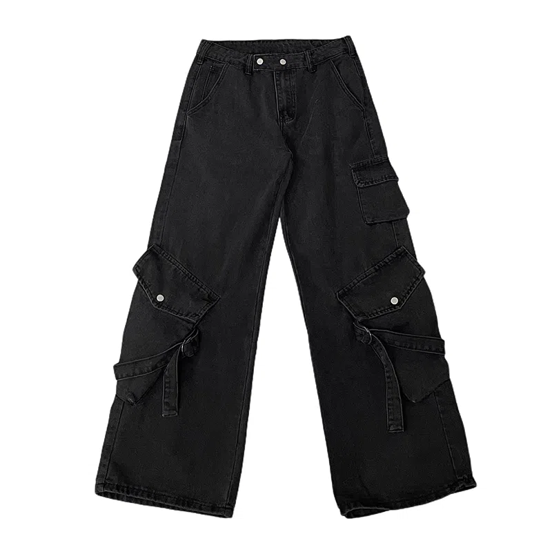 JUFU Retro High Street Jeans Black