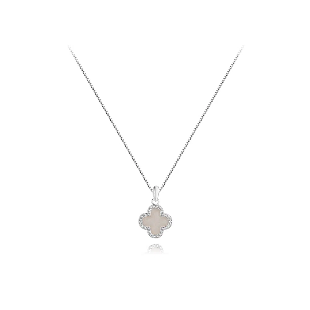 【纯银999】 六桂福珠宝 四叶草 小众设计经典百搭日常简约高级感精致轻奢极简通勤温柔气质可调节锁骨链 足银 项链 女款