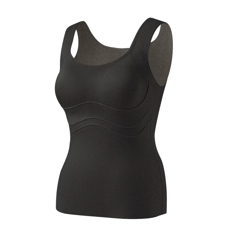 欧迪芬 无痕轻塑蓄热锁温抑菌自带胸垫保暖背心 女款