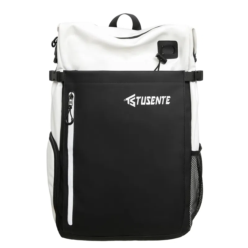 茵初 大容量拼色背包多功能运动防水书包 皮膜 双肩包 常规 男女同款情侣款 多色