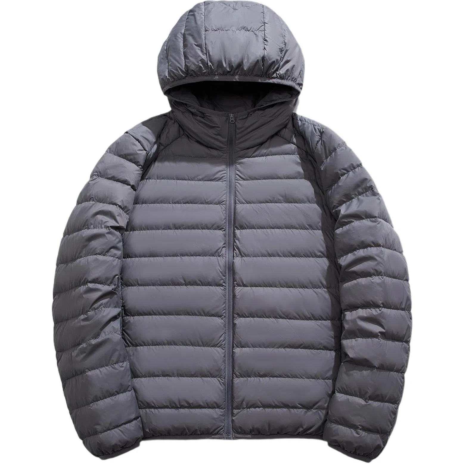 鸭鸭 纯色舒适时尚连帽轻薄羽绒服 男款