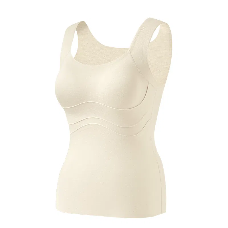 欧迪芬 无痕轻塑蓄热锁温抑菌自带胸垫保暖背心 女款