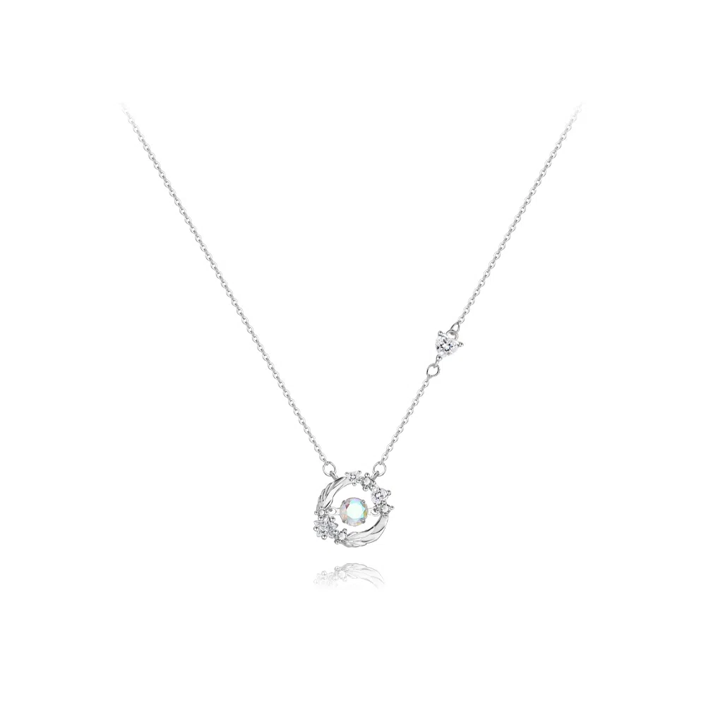 【纯银999】 六桂福珠宝 羽你相伴 小众设计经典百搭学生日常简约高级感精致轻奢极简约会通勤温柔气质可调节锁骨链 足银 项链 女款