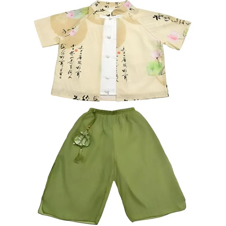 米囹汉服夏季中国风 洋气儿童套装 儿童款