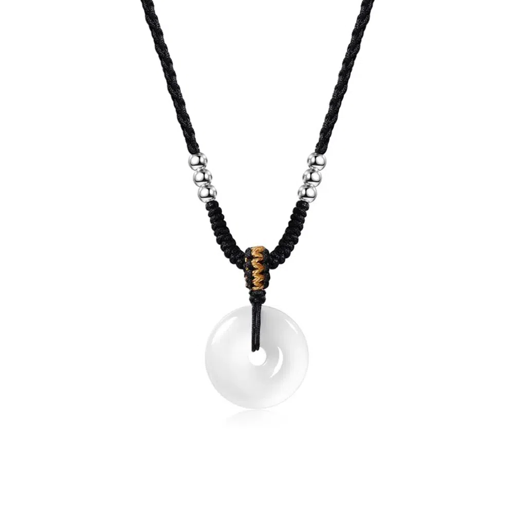 【S990足银纯银】 七七银饰 长相守 平安喜乐新中式 轻奢精致时尚小众 简约大方日常通勤百搭#好运 玉髓 项链 男女同款情侣款