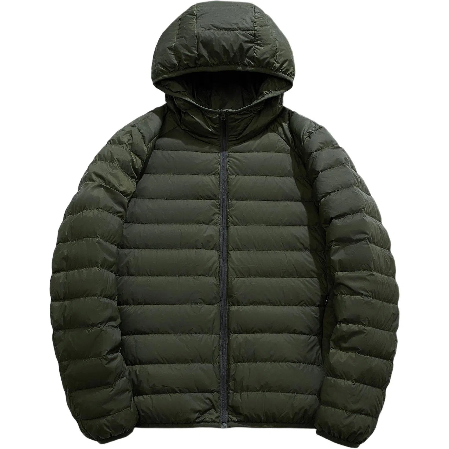 鸭鸭 纯色舒适时尚连帽轻薄羽绒服 男款