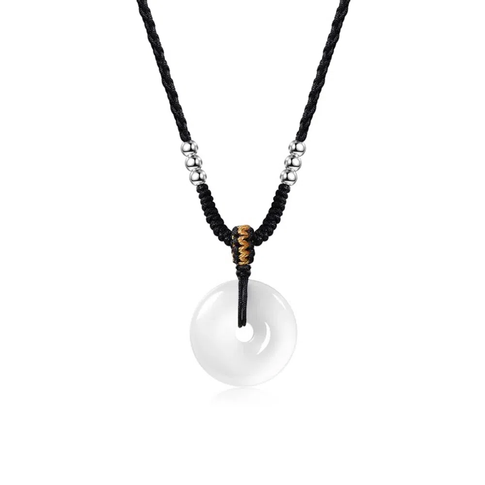 【S990足银纯银】 七七银饰 长相守 平安喜乐新中式 轻奢精致时尚小众 简约大方日常通勤百搭#好运 玉髓 项链 男女同款情侣款