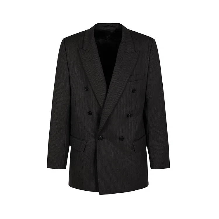 速写 休闲绵羊毛双排扣长袖西装 男款