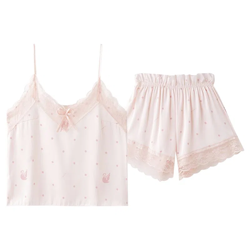 顶瓜瓜 夏季女透气简约休闲柔软面料家居服睡衣套装 女款