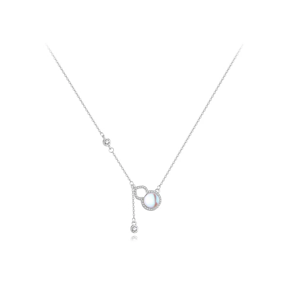 【纯银999】 六桂福珠宝 葫芦 小众设计经典百搭学生日常简约高级感精致轻奢极简通勤温柔气质可调节锁骨链#好运 足银 项链 女款