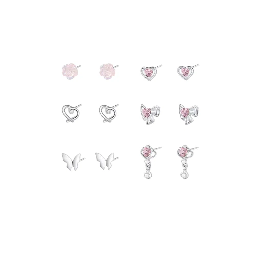 饰伴 霄韵诗屿 小巧温柔精致气质优雅 个性独特可爱小众设计日常百搭好运 合金 耳钉 男女同款情侣款