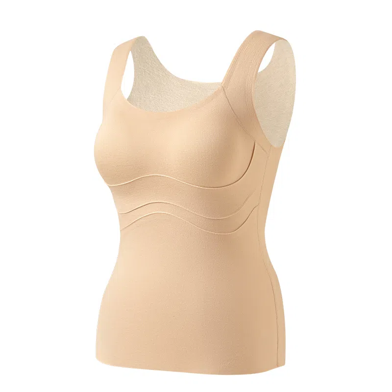 欧迪芬 无痕轻塑蓄热锁温抑菌自带胸垫保暖背心 女款