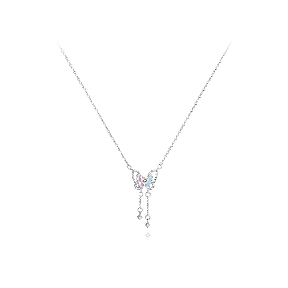 【纯银999】 六桂福珠宝 幸运蝴蝶 小众设计经典百搭日常简约高级感精致轻奢极简通勤温柔气质#好运 足银 项链 女款