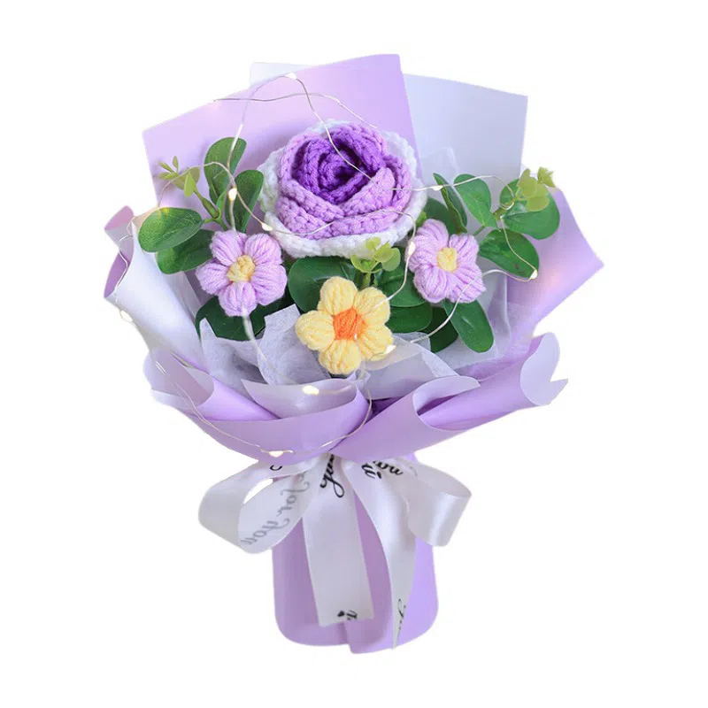 欧洛伊 创意钩织毛线玫瑰花束 其他手工制作