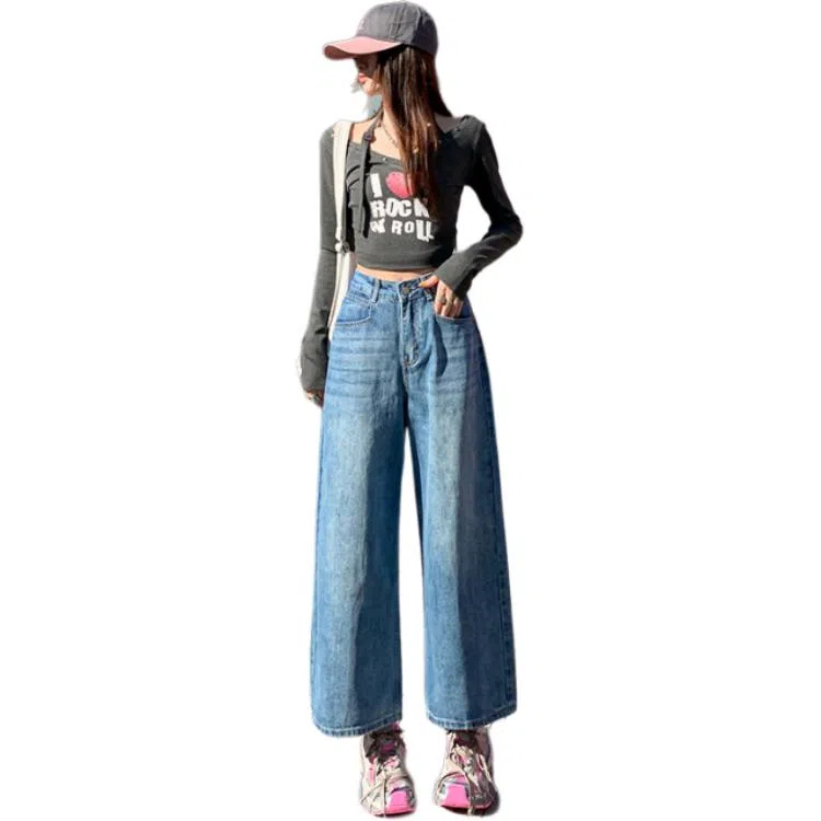 淑好百 复古宽松小个子牛仔裤 女款