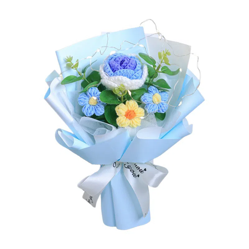 欧洛伊 创意钩织毛线玫瑰花束 其他手工制作