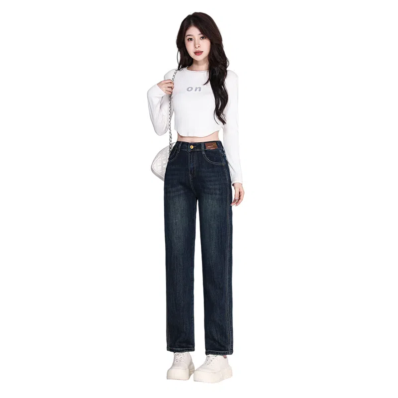 淑好百 宽松显瘦舒适牛仔裤 女款