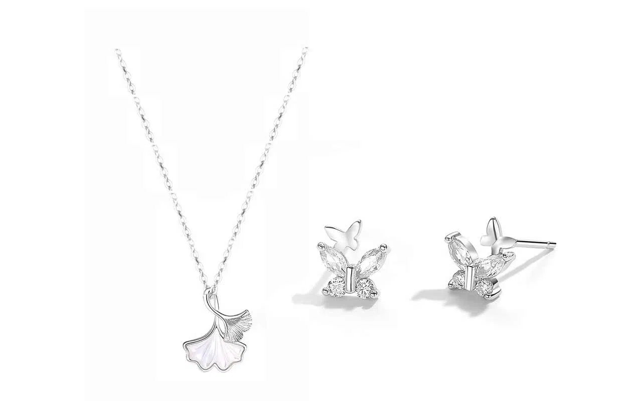 【通体S999足银】 百利金 三生有杏 国潮新中式幸好有你优雅气质精致轻奢时尚百搭小众设计杏叶吊坠锁骨链 琉璃 项链 男女同款情侣款