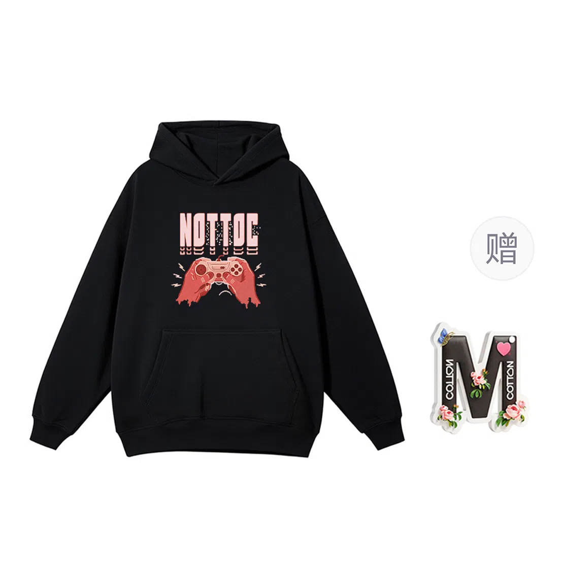 棉购 连帽秋冬季加绒加厚舒适百搭潮流印花美式学生上衣服卫衣 男女同款